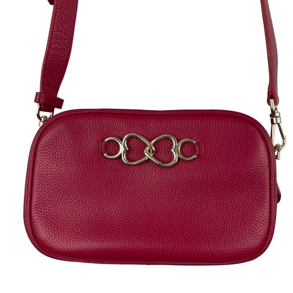 Kate Spade Crossbody Pink Leather Infinite Medium Camera Bag In Pomegranate - Picture 1 of 5
